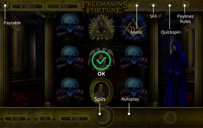 Freemasons fortune slot machine